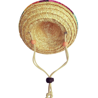 Cute Straw Woven Sun Hat for Dogs and Cats, Adjustable Cap, Mexican Sombrero, Pet Supplies, Cute Costume for Dogs