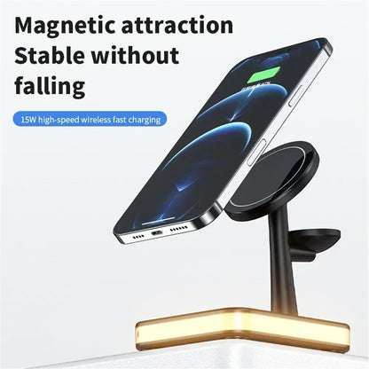 Edge Evolution Magnetic 3 in 1 Wireless Charger for IPhone 13/14 15 16 Pro Max/12 15W Fast  Charging Dock Station  Apple Watch AirPods