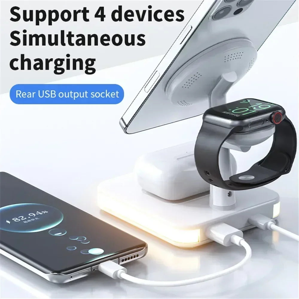 Edge Evolution Magnetic 3 in 1 Wireless Charger for IPhone 13/14 15 16 Pro Max/12 15W Fast  Charging Dock Station  Apple Watch AirPods