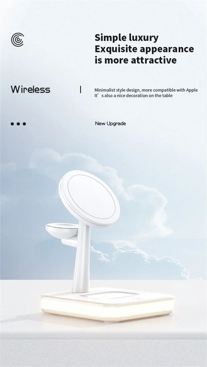 Edge Evolution Magnetic 3 in 1 Wireless Charger for IPhone 13/14 15 16 Pro Max/12 15W Fast  Charging Dock Station  Apple Watch AirPods